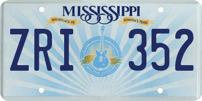 MS license plate ZRI352