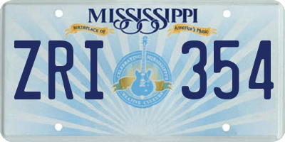 MS license plate ZRI354