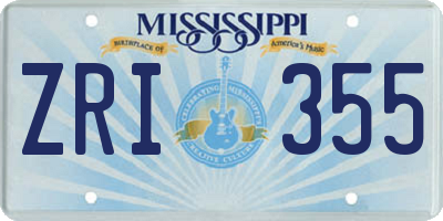 MS license plate ZRI355