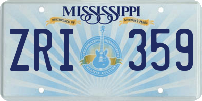 MS license plate ZRI359