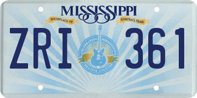 MS license plate ZRI361