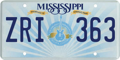MS license plate ZRI363
