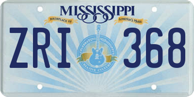 MS license plate ZRI368