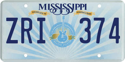 MS license plate ZRI374