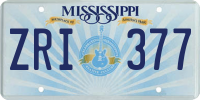MS license plate ZRI377