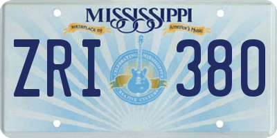 MS license plate ZRI380