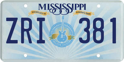 MS license plate ZRI381