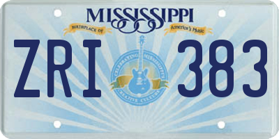 MS license plate ZRI383