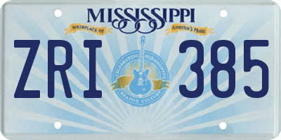 MS license plate ZRI385