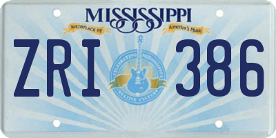 MS license plate ZRI386