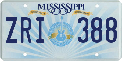 MS license plate ZRI388