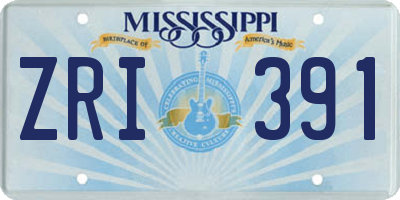 MS license plate ZRI391