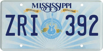 MS license plate ZRI392