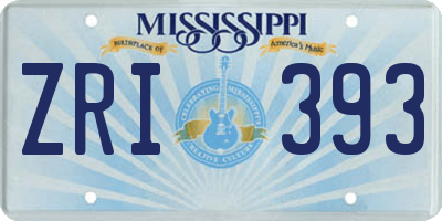 MS license plate ZRI393