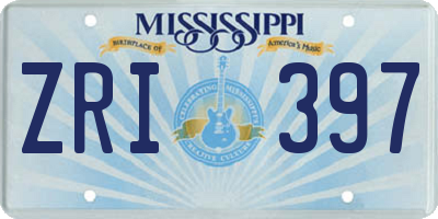 MS license plate ZRI397
