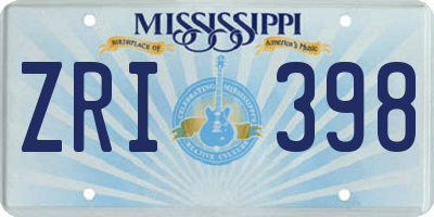 MS license plate ZRI398