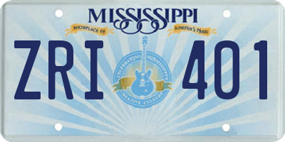 MS license plate ZRI401