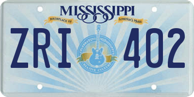 MS license plate ZRI402