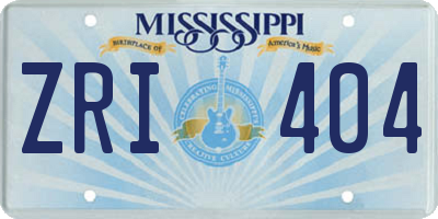 MS license plate ZRI404