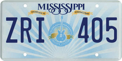 MS license plate ZRI405