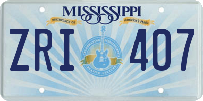 MS license plate ZRI407