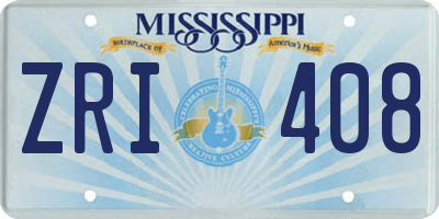 MS license plate ZRI408