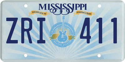 MS license plate ZRI411