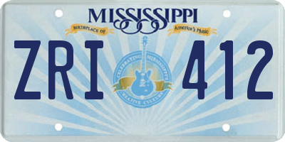 MS license plate ZRI412