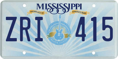 MS license plate ZRI415