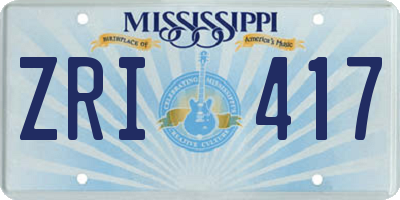 MS license plate ZRI417
