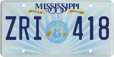 MS license plate ZRI418