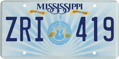 MS license plate ZRI419