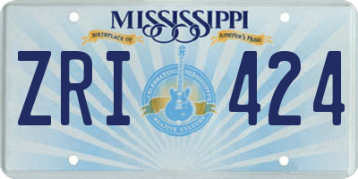 MS license plate ZRI424