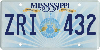 MS license plate ZRI432
