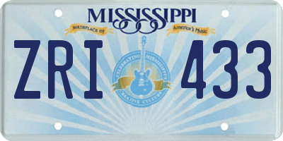 MS license plate ZRI433