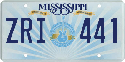 MS license plate ZRI441
