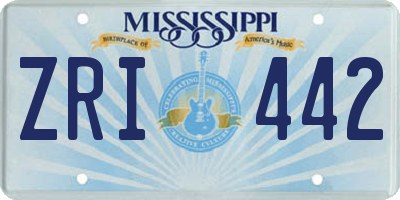 MS license plate ZRI442