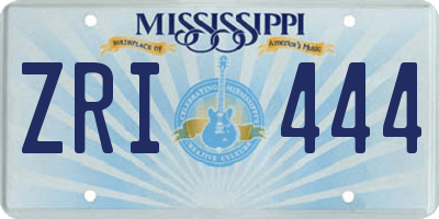 MS license plate ZRI444
