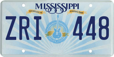 MS license plate ZRI448