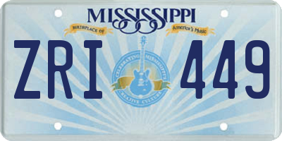 MS license plate ZRI449