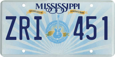 MS license plate ZRI451