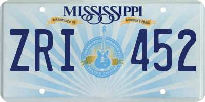 MS license plate ZRI452