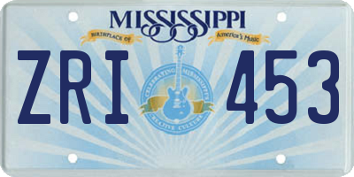 MS license plate ZRI453