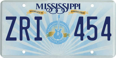 MS license plate ZRI454