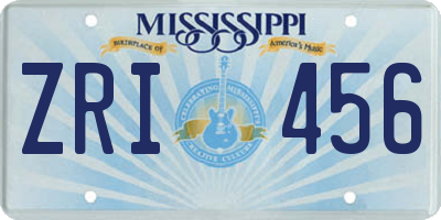 MS license plate ZRI456