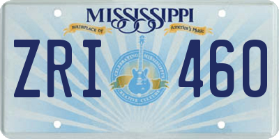 MS license plate ZRI460