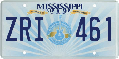 MS license plate ZRI461