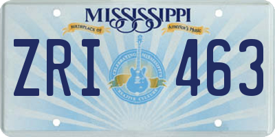 MS license plate ZRI463