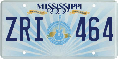 MS license plate ZRI464