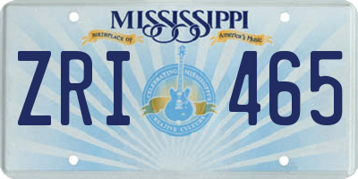 MS license plate ZRI465